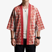 Hawaiian Ohia Lehua Lei Kimono Plaid Palaka Ulaula Pattern - Polynesian Pride