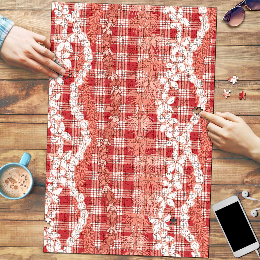 Hawaiian Ohia Lehua Lei Puzzle Plaid Palaka Ulaula Pattern - Polynesian Pride