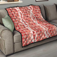 Hawaiian Ohia Lehua Lei Quilt Plaid Palaka Ulaula Pattern - Polynesian Pride