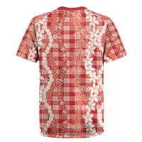 Hawaiian Ohia Lehua Lei Rugby Jersey Plaid Palaka Ulaula Pattern - Polynesian Pride