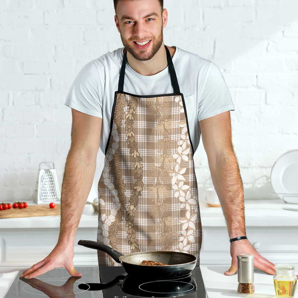 Hawaiian Ohia Lehua Lei Apron Plaid Palaka Kalaihaahaa Pattern - Polynesian Pride