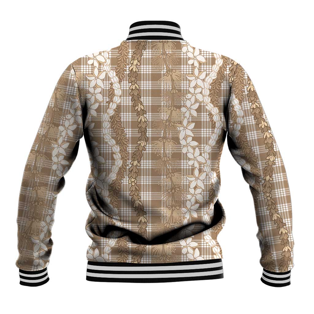 Hawaiian Ohia Lehua Lei Baseball Jacket Plaid Palaka Kalaihaahaa Pattern - Polynesian Pride