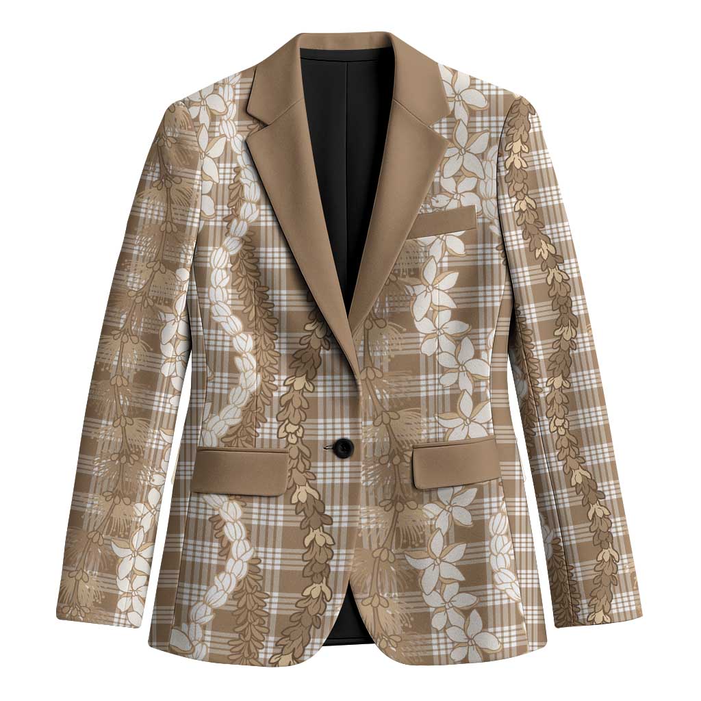 Hawaiian Ohia Lehua Lei Blazer Plaid Palaka Kalaihaahaa Pattern - Polynesian Pride