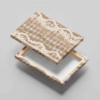 Hawaiian Ohia Lehua Lei Canvas Wall Art Plaid Palaka Kalaihaahaa Pattern - Polynesian Pride