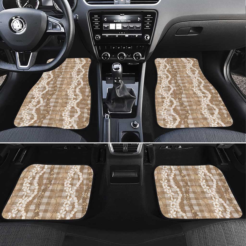 Hawaiian Ohia Lehua Lei Car Mats Plaid Palaka Kalaihaahaa Pattern - Polynesian Pride