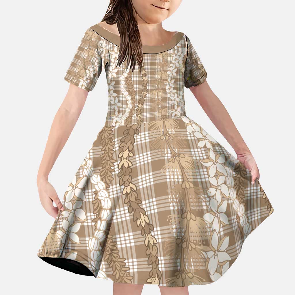 Hawaiian Ohia Lehua Lei Family Matching Long Sleeve Bodycon Dress and Hawaiian Shirt Plaid Palaka Kalaihaahaa Pattern - Polynesian Pride