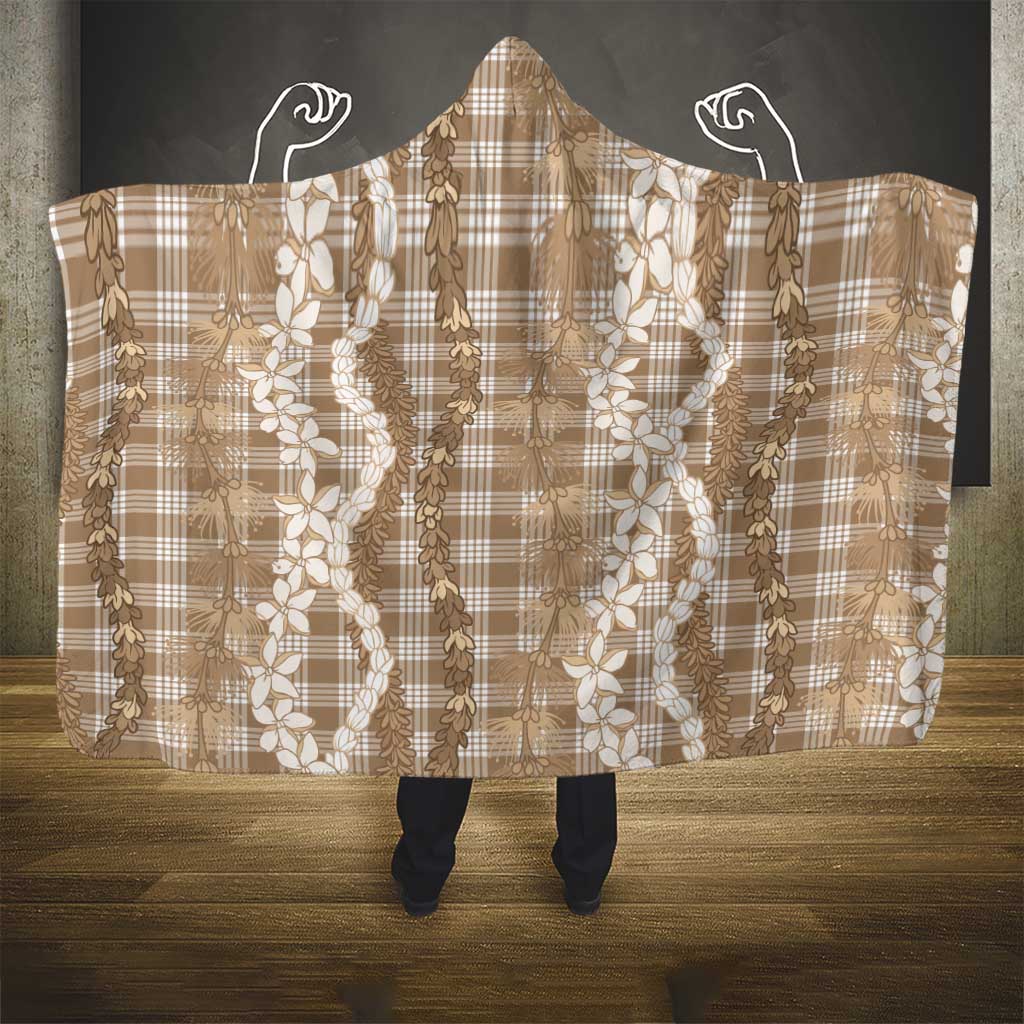 Hawaiian Ohia Lehua Lei Hooded Blanket Plaid Palaka Kalaihaahaa Pattern - Polynesian Pride