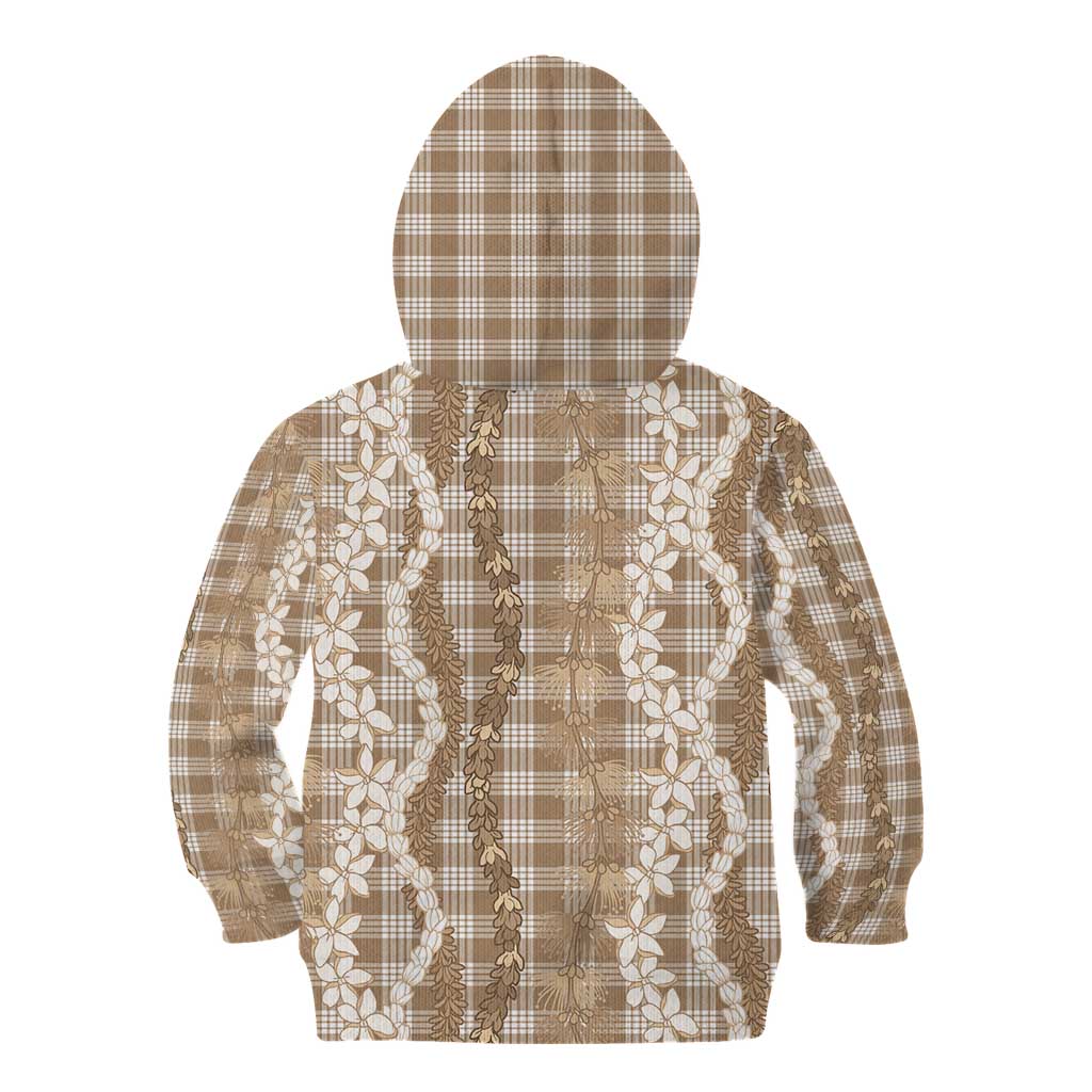 Hawaiian Ohia Lehua Lei Kid Hoodie Plaid Palaka Kalaihaahaa Pattern - Polynesian Pride