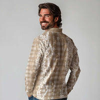 Hawaiian Ohia Lehua Lei Long Sleeve Polo Shirt Plaid Palaka Kalaihaahaa Pattern - Polynesian Pride