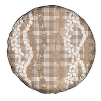 Hawaiian Ohia Lehua Lei Spare Tire Cover Plaid Palaka Kalaihaahaa Pattern - Polynesian Pride