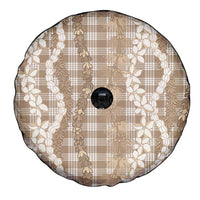 Hawaiian Ohia Lehua Lei Spare Tire Cover Plaid Palaka Kalaihaahaa Pattern - Polynesian Pride