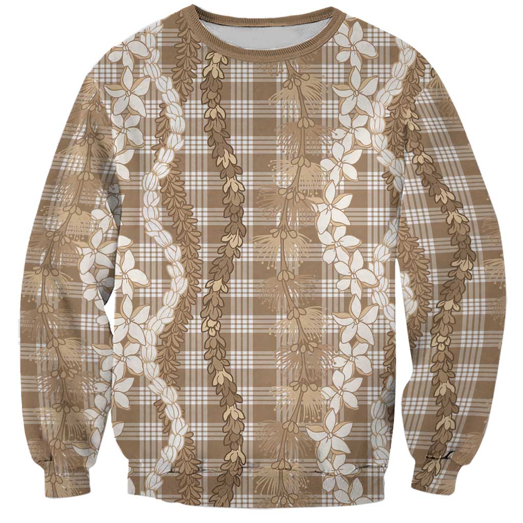 Hawaiian Ohia Lehua Lei Sweatshirt Plaid Palaka Kalaihaahaa Pattern - Polynesian Pride