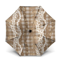 Hawaiian Ohia Lehua Lei Umbrella Plaid Palaka Kalaihaahaa Pattern - Polynesian Pride