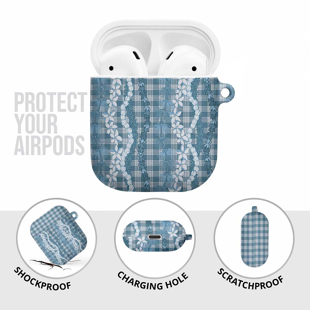 Hawaiian Ohia Lehua Lei AirPods Case Plaid Palaka Uliuli Omaomao Pattern - Polynesian Pride