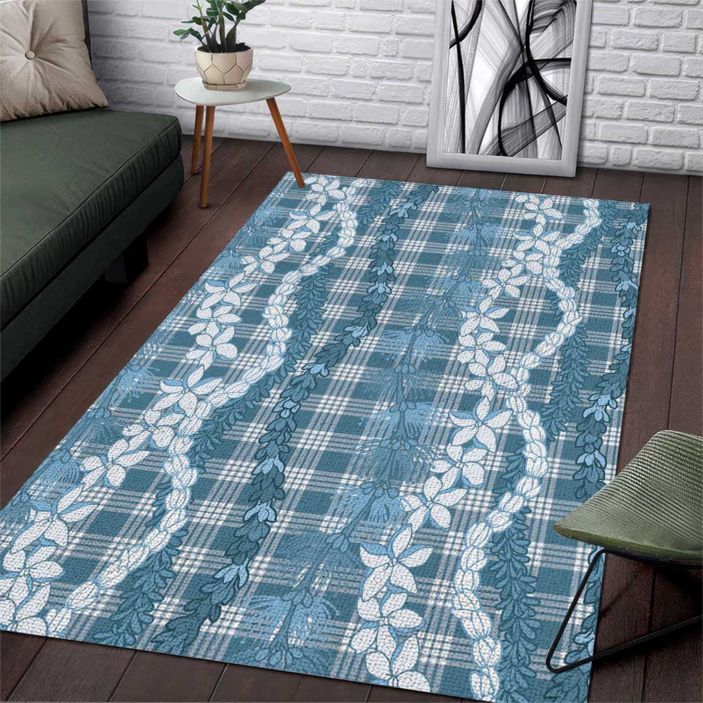 Hawaiian Ohia Lehua Lei Area Rug Plaid Palaka Uliuli Omaomao Pattern - Polynesian Pride