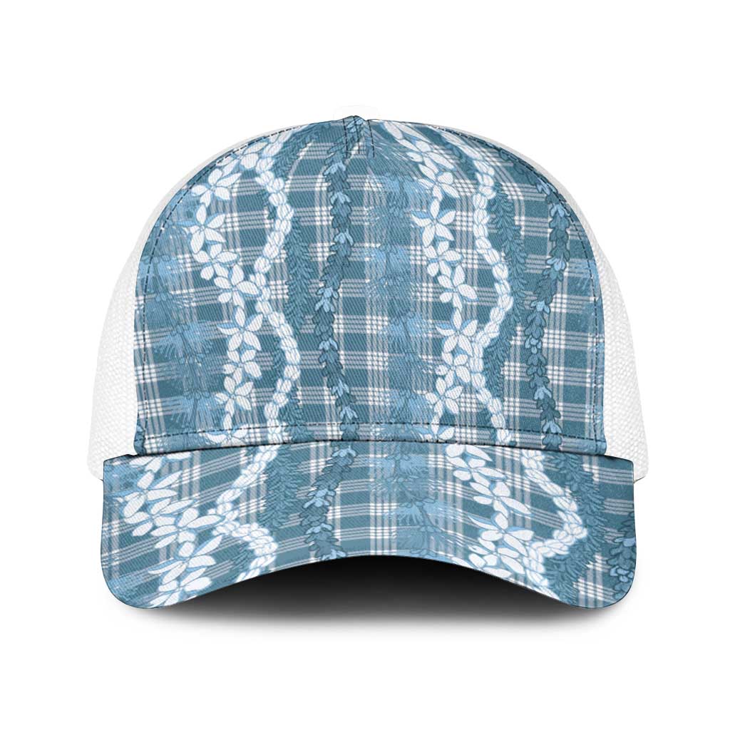 Hawaiian Ohia Lehua Lei Baseball Net Cap Plaid Palaka Uliuli Omaomao Pattern - Polynesian Pride