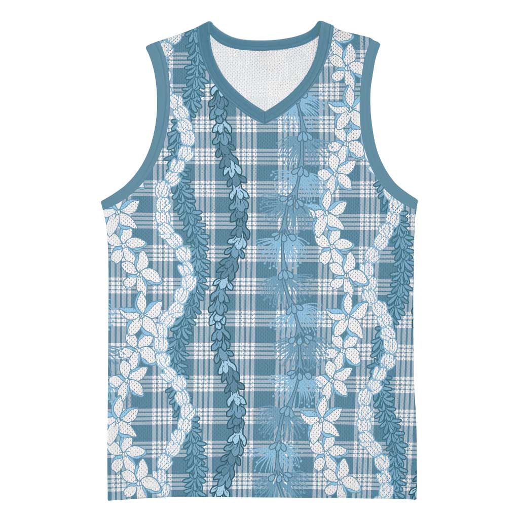 Hawaiian Ohia Lehua Lei Basketball Jersey Plaid Palaka Uliuli Omaomao Pattern - Polynesian Pride