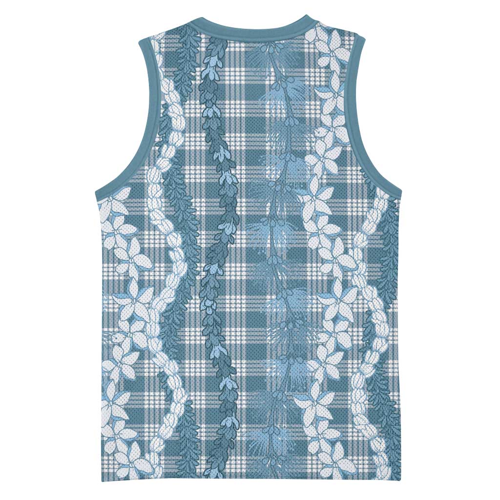Hawaiian Ohia Lehua Lei Basketball Jersey Plaid Palaka Uliuli Omaomao Pattern - Polynesian Pride