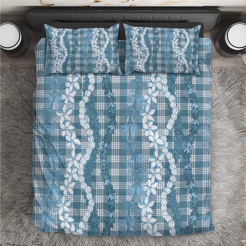 Hawaiian Ohia Lehua Lei Bedding Set Plaid Palaka Uliuli Omaomao Pattern - Polynesian Pride