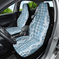 Hawaiian Ohia Lehua Lei Car Seat Cover Plaid Palaka Uliuli Omaomao Pattern - Polynesian Pride