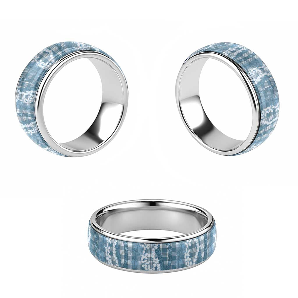 Hawaiian Ohia Lehua Lei Classic Ring Plaid Palaka Uliuli Omaomao Pattern - Polynesian Pride