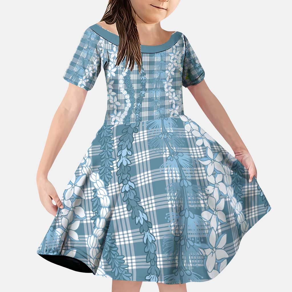 Hawaiian Ohia Lehua Lei Family Matching Puletasi and Hawaiian Shirt Plaid Palaka Uliuli Omaomao Pattern - Polynesian Pride