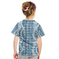 Hawaiian Ohia Lehua Lei Kid T Shirt Plaid Palaka Uliuli Omaomao Pattern - Polynesian Pride