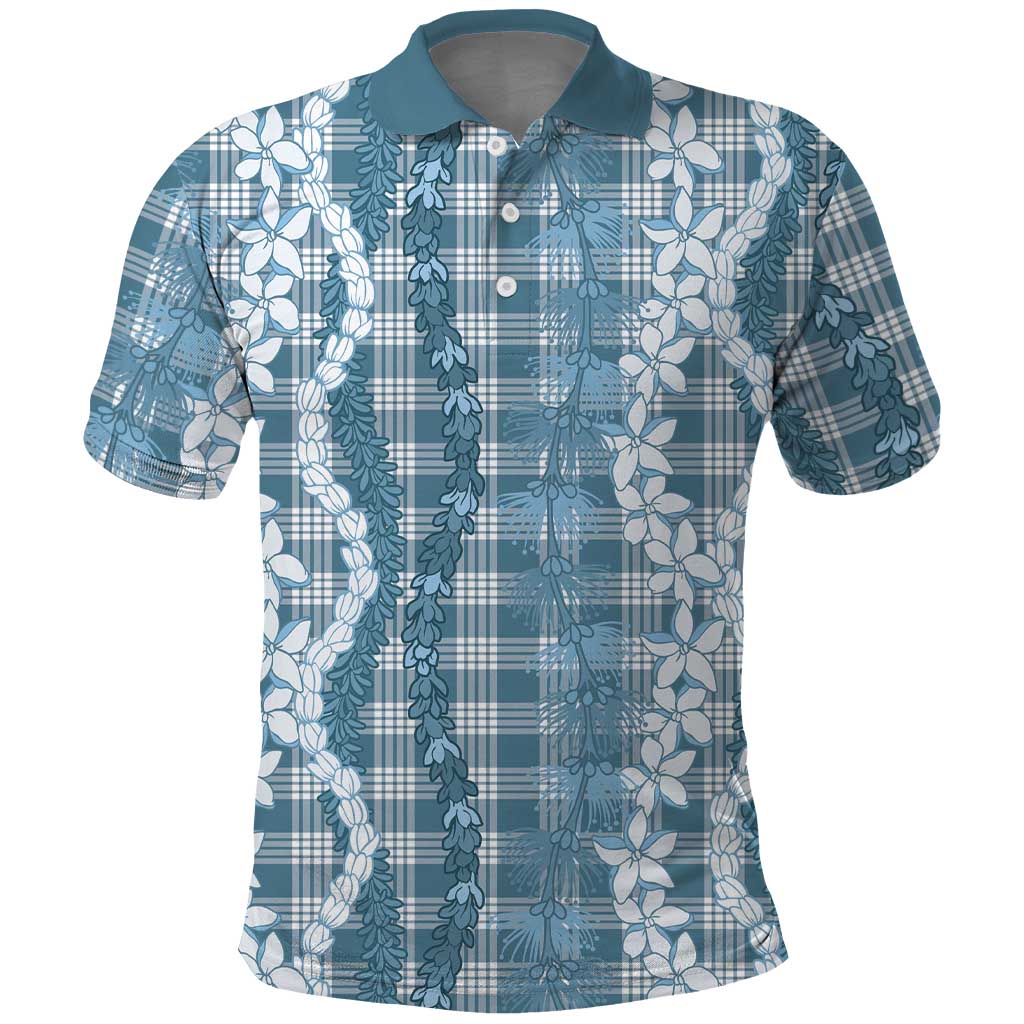 Hawaiian Ohia Lehua Lei Polo Shirt Plaid Palaka Uliuli Omaomao Pattern - Polynesian Pride
