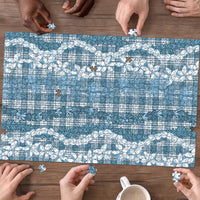 Hawaiian Ohia Lehua Lei Puzzle Plaid Palaka Uliuli Omaomao Pattern - Polynesian Pride