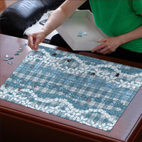 Hawaiian Ohia Lehua Lei Puzzle Plaid Palaka Uliuli Omaomao Pattern - Polynesian Pride