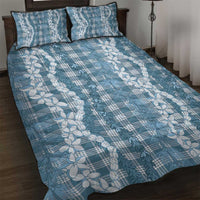 Hawaiian Ohia Lehua Lei Quilt Bed Set Plaid Palaka Uliuli Omaomao Pattern - Polynesian Pride