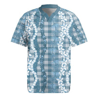 Hawaiian Ohia Lehua Lei Rugby Jersey Plaid Palaka Uliuli Omaomao Pattern - Polynesian Pride