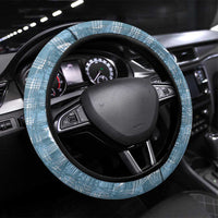 Hawaiian Ohia Lehua Lei Steering Wheel Cover Plaid Palaka Uliuli Omaomao Pattern - Polynesian Pride