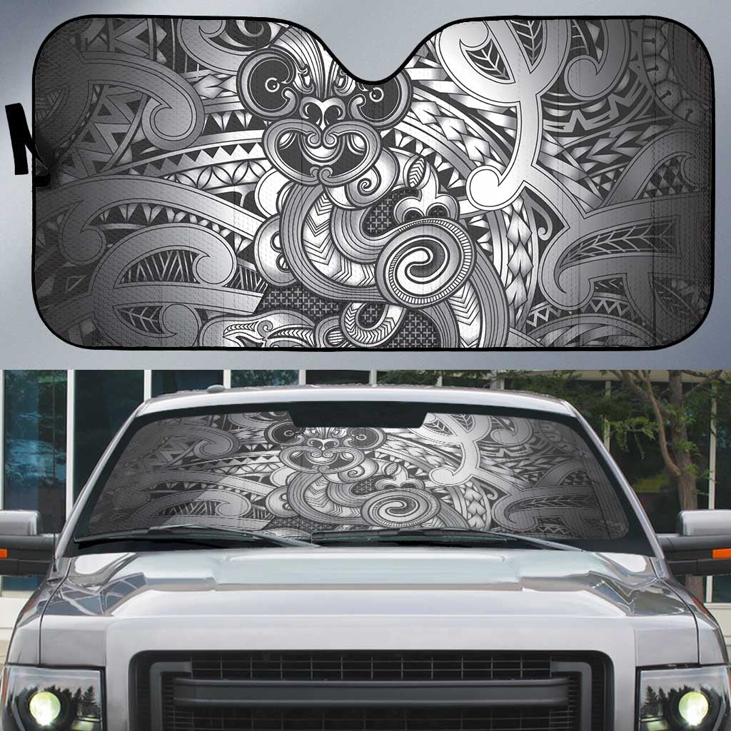 Aotearoa Maori Hei Tiki Auto Sun Shade Kiwikiwi Kowhaiwhai Puhoro Motif