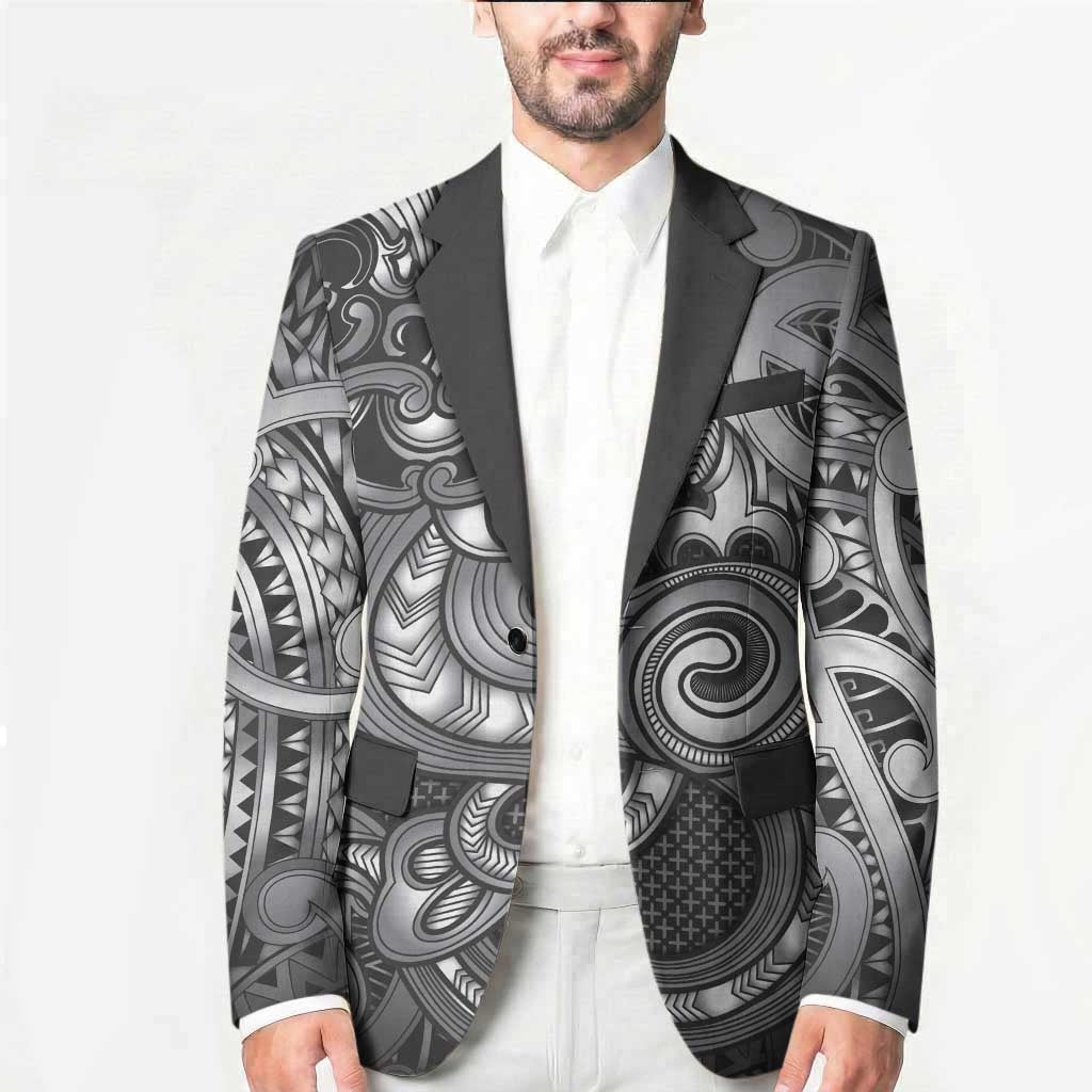 Aotearoa Maori Hei Tiki Blazer Kiwikiwi Kowhaiwhai Puhoro Motif LT9 - Polynesian Pride