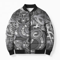 Aotearoa Maori Hei Tiki Bomber Puffer Jacket Kiwikiwi Kowhaiwhai Puhoro Motif