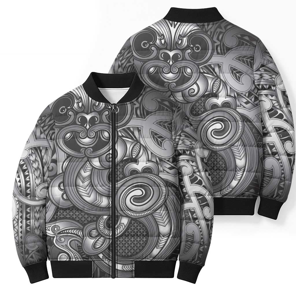 Aotearoa Maori Hei Tiki Bomber Puffer Jacket Kiwikiwi Kowhaiwhai Puhoro Motif