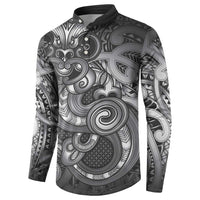 Aotearoa Maori Hei Tiki Button Sweatshirt Kiwikiwi Kowhaiwhai Puhoro Motif