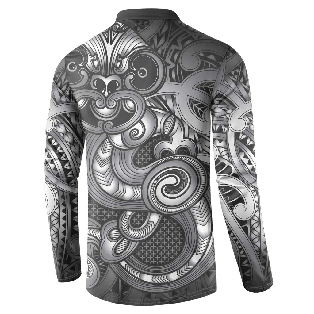 Aotearoa Maori Hei Tiki Button Sweatshirt Kiwikiwi Kowhaiwhai Puhoro Motif