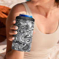 Aotearoa Maori Hei Tiki 4 in 1 Can Cooler Tumbler Kiwikiwi Kowhaiwhai Puhoro Motif