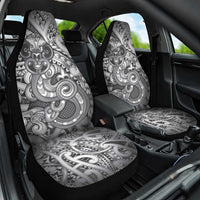 Aotearoa Maori Hei Tiki Car Seat Cover Kiwikiwi Kowhaiwhai Puhoro Motif LT9 One Size Grey - Polynesian Pride