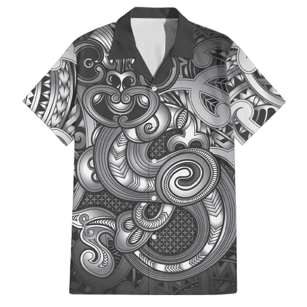 Aotearoa Maori Hei Tiki Family Matching Off Shoulder Maxi Dress and Hawaiian Shirt Kiwikiwi Kowhaiwhai Puhoro Motif