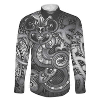Aotearoa Maori Hei Tiki Family Matching Off Shoulder Short Dress and Hawaiian Shirt Kiwikiwi Kowhaiwhai Puhoro Motif