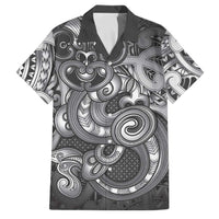 Aotearoa Maori Hei Tiki Family Matching Short Sleeve Bodycon Dress and Hawaiian Shirt Kiwikiwi Kowhaiwhai Puhoro Motif