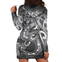 Aotearoa Maori Hei Tiki Hoodie Dress Kiwikiwi Kowhaiwhai Puhoro Motif
