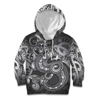 Aotearoa Maori Hei Tiki Kid Hoodie Kiwikiwi Kowhaiwhai Puhoro Motif LT9 Hoodie Grey - Polynesian Pride
