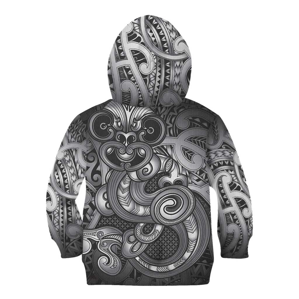 Aotearoa Maori Hei Tiki Kid Hoodie Kiwikiwi Kowhaiwhai Puhoro Motif LT9 - Polynesian Pride