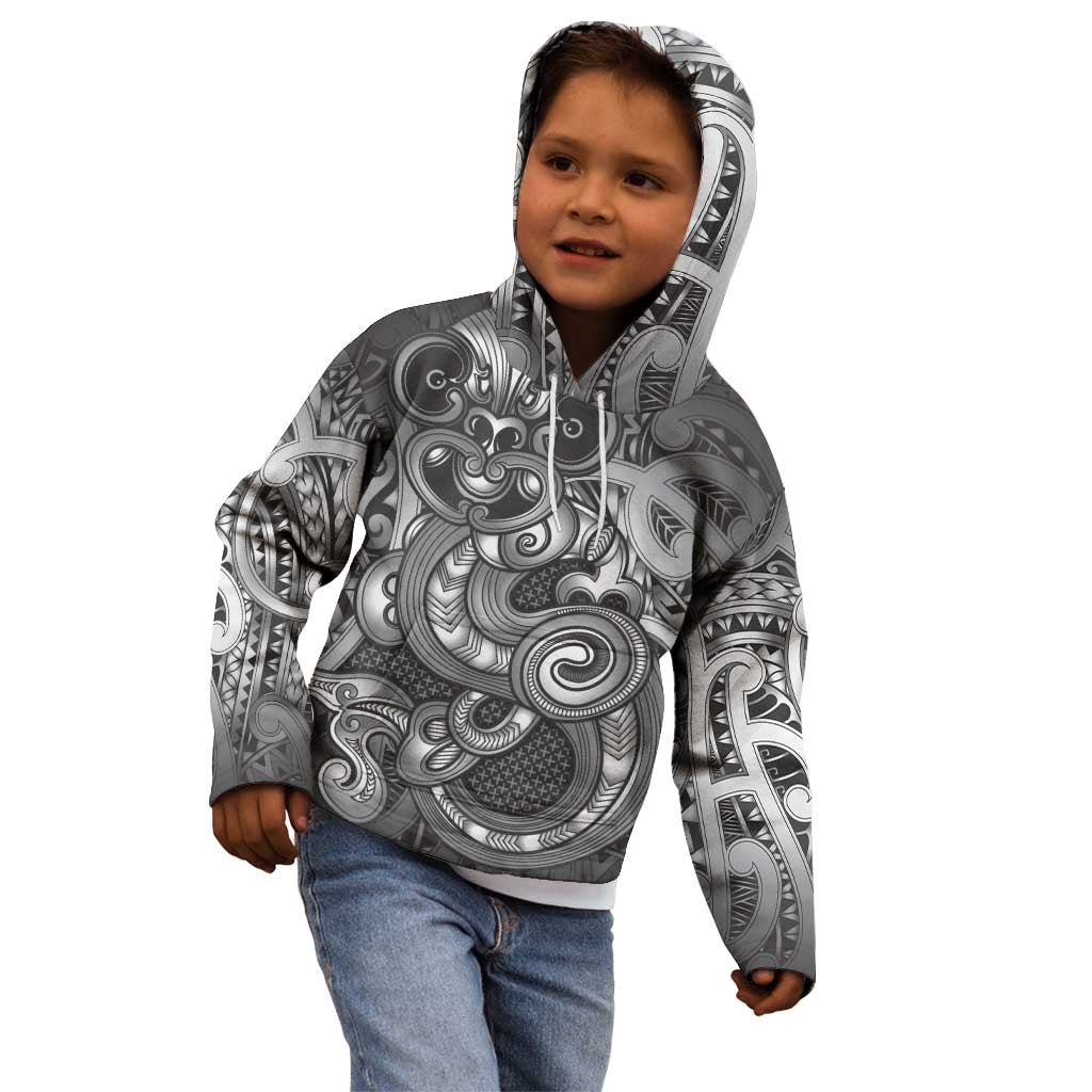 Aotearoa Maori Hei Tiki Kid Hoodie Kiwikiwi Kowhaiwhai Puhoro Motif LT9 - Polynesian Pride