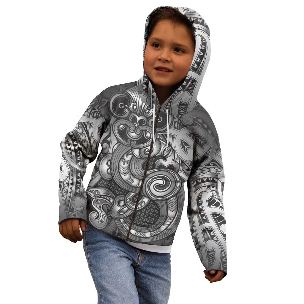 Aotearoa Maori Hei Tiki Kid Hoodie Kiwikiwi Kowhaiwhai Puhoro Motif LT9 - Polynesian Pride