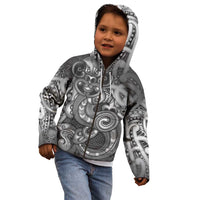 Aotearoa Maori Hei Tiki Kid Hoodie Kiwikiwi Kowhaiwhai Puhoro Motif LT9 - Polynesian Pride
